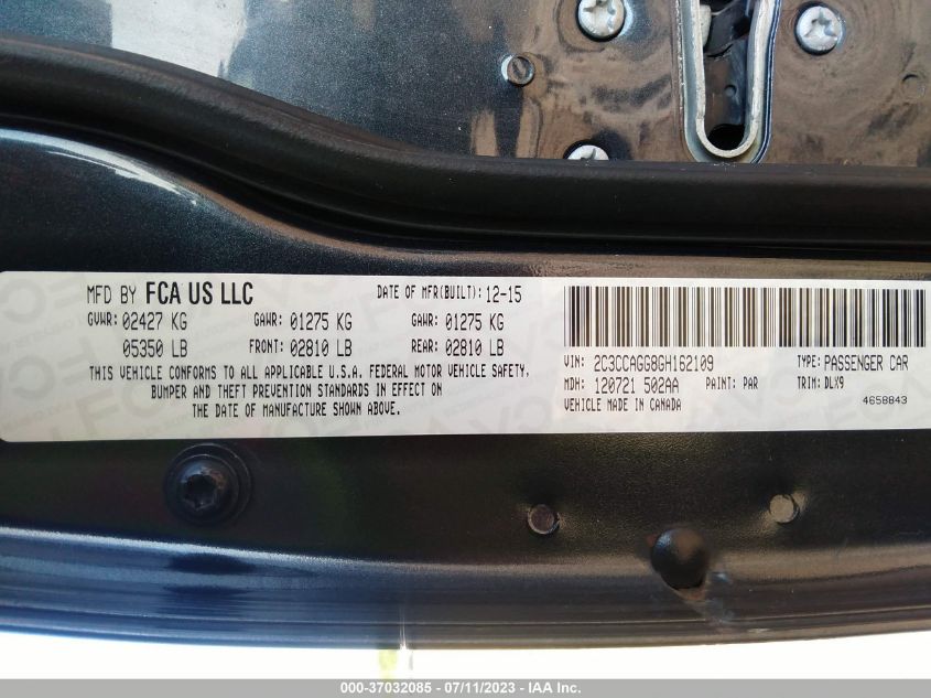 2016 CHRYSLER 300 S - 2C3CCAGG8GH162109
