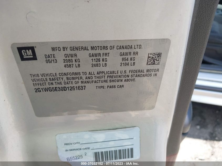 2013 CHEVROLET IMPALA LT - 2G1WG5E30D1261637
