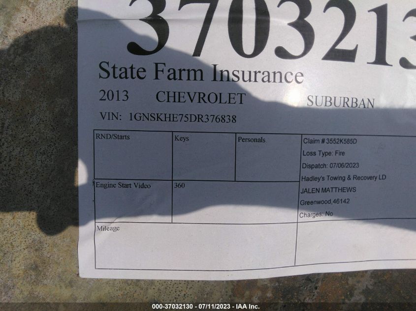 2013 CHEVROLET SUBURBAN LS - 1GNSKHE75DR376838