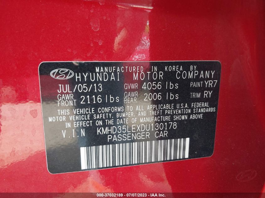 2013 HYUNDAI ELANTRA GT - KMHD35LEXDU130178