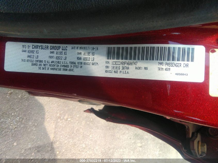 2015 CHRYSLER 200 LIMITED - 1C3CCCAB9FN600747