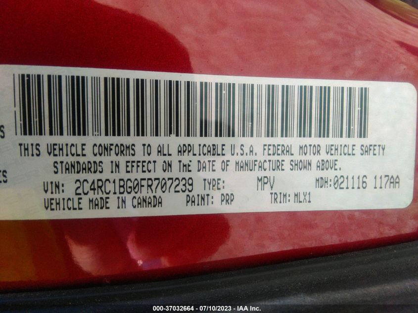 2015 CHRYSLER TOWN & COUNTRY TOURING - 2C4RC1BG0FR707239