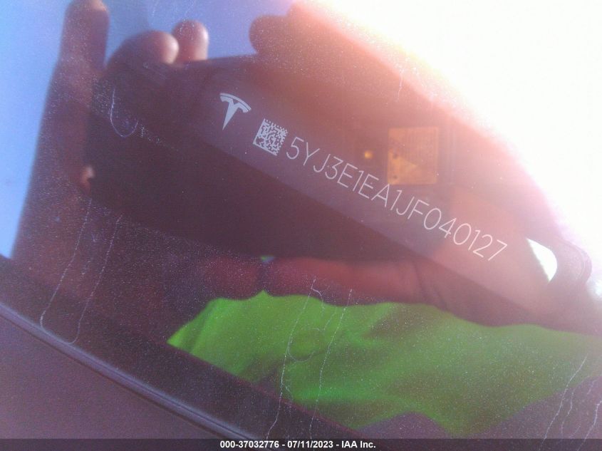 2018 TESLA MODEL 3 RANGE BATTERY - 5YJ3E1EA1JF040127