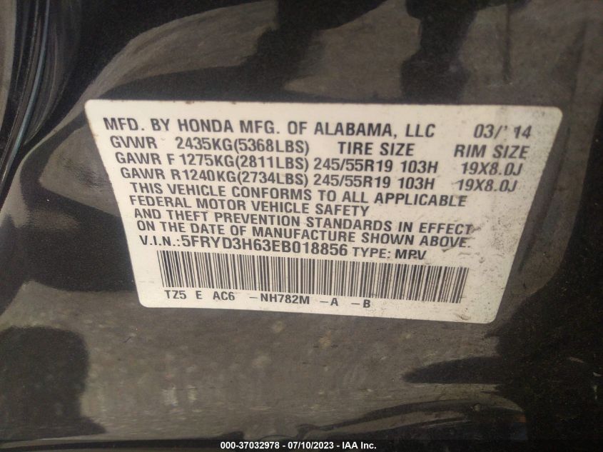 2014 ACURA MDX TECHNOLOGY - 5FRYD3H63EB018856