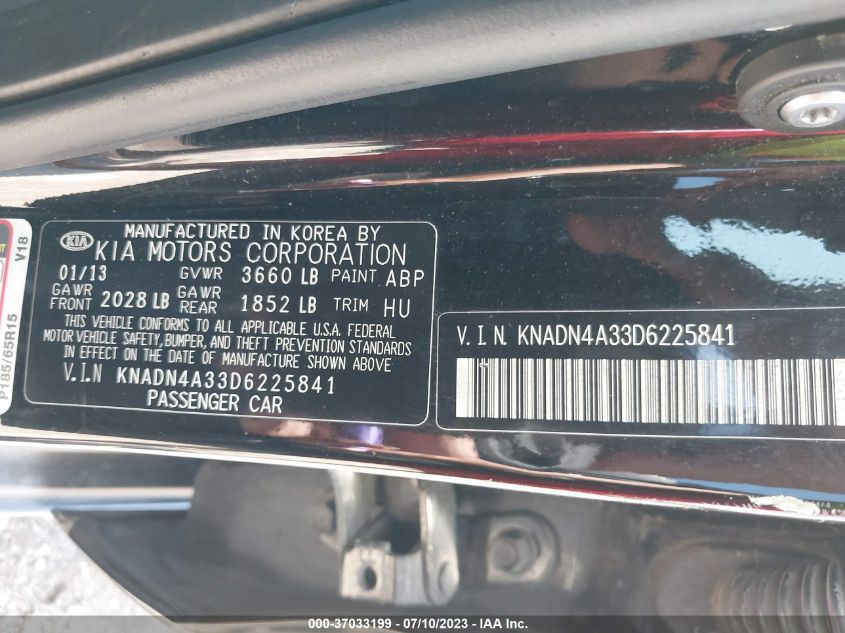 2013 KIA RIO EX - KNADN4A33D6225841