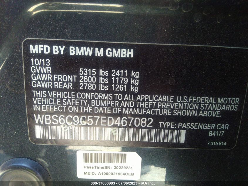 2014 BMW M6 - WBS6C9C57ED467082
