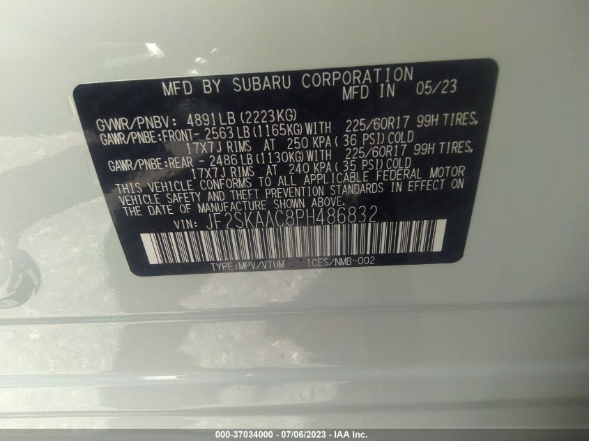 2023 SUBARU FORESTER - JF2SKAAC8PH486832