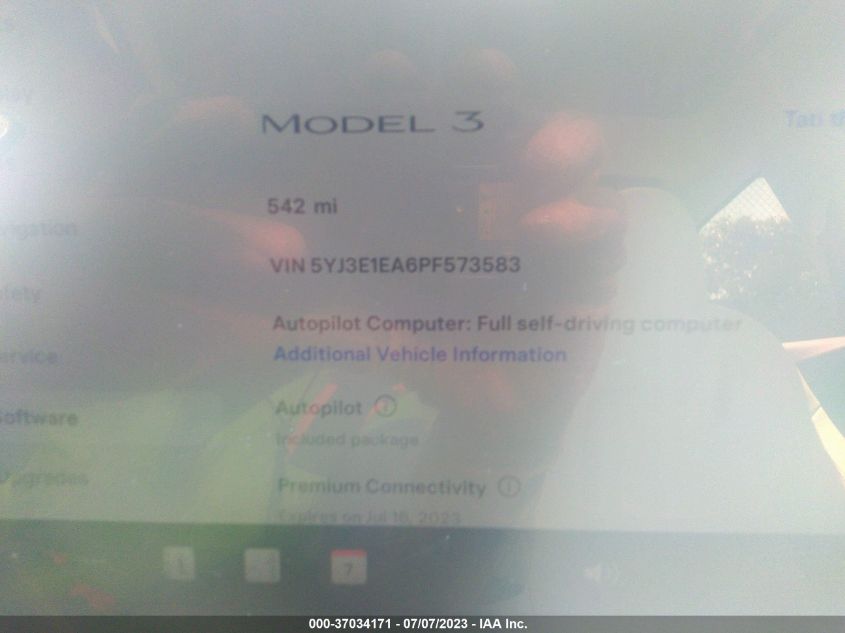 2023 TESLA MODEL 3 - 5YJ3E1EA6PF573583