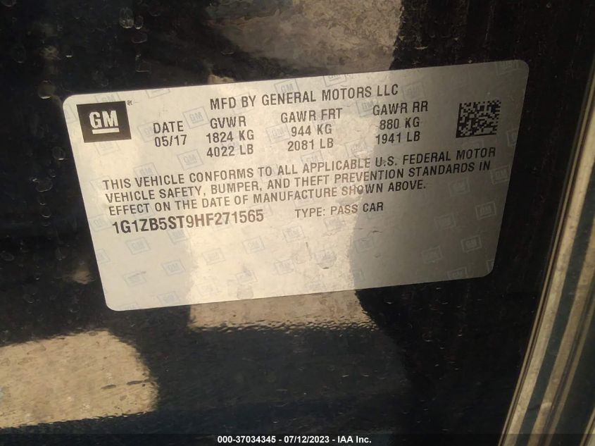 2017 CHEVROLET MALIBU LS - 1G1ZB5ST9HF271565