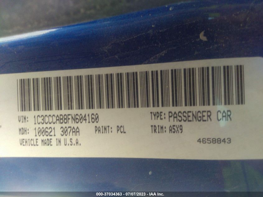 2015 CHRYSLER 200 LIMITED - 1C3CCCAB8FN604160