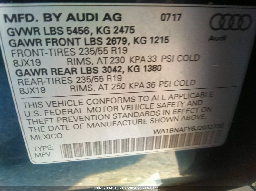 2018 AUDI Q5 PREMIUM PLUS - WA1BNAFY6J2032738