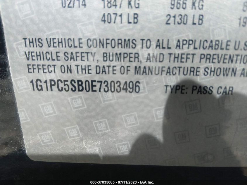 2014 CHEVROLET CRUZE 1LT - 1G1PC5SB0E7303496