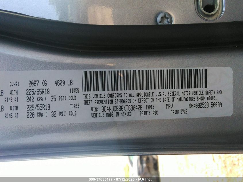 2019 JEEP COMPASS ALTITUDE - 3C4NJDBB6KT630426