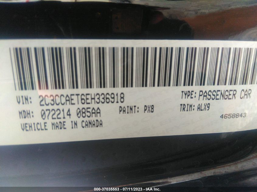 2014 CHRYSLER 300 300C - 2C3CCAET6EH336918