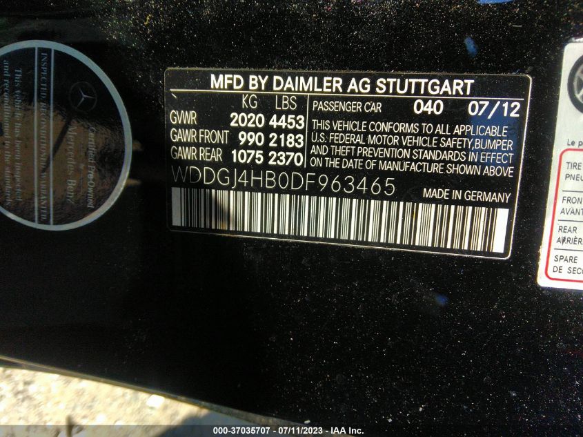 2013 MERCEDES-BENZ C-CLASS C 250 - WDDGJ4HB0DF963465