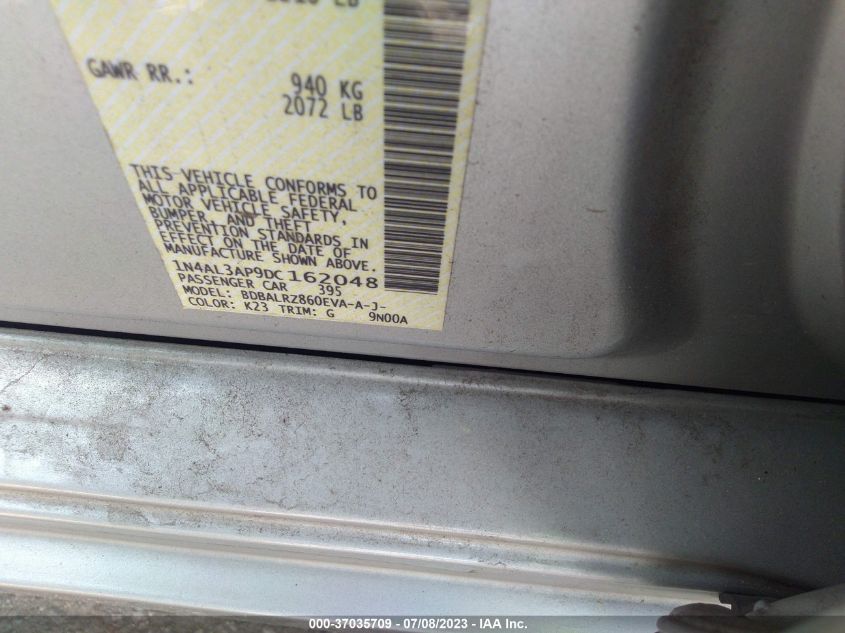 2013 NISSAN ALTIMA 2.5/S/SV/SL - 1N4AL3AP9DC162048