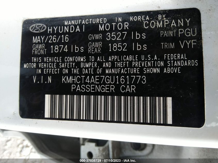 2016 HYUNDAI ACCENT SE - KMHCT4AE7GU161773