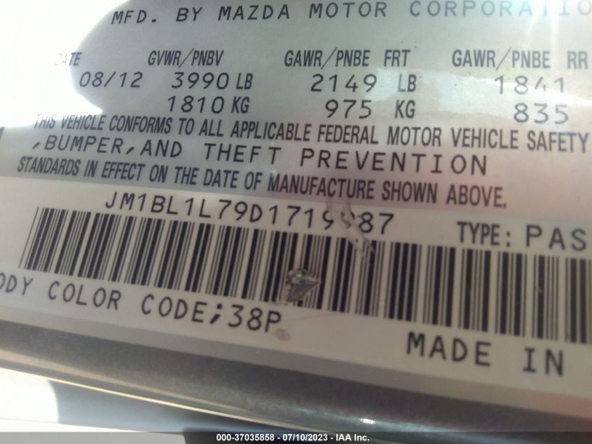 2013 MAZDA MAZDA3 I TOURING - JM1BL1L79D1719987