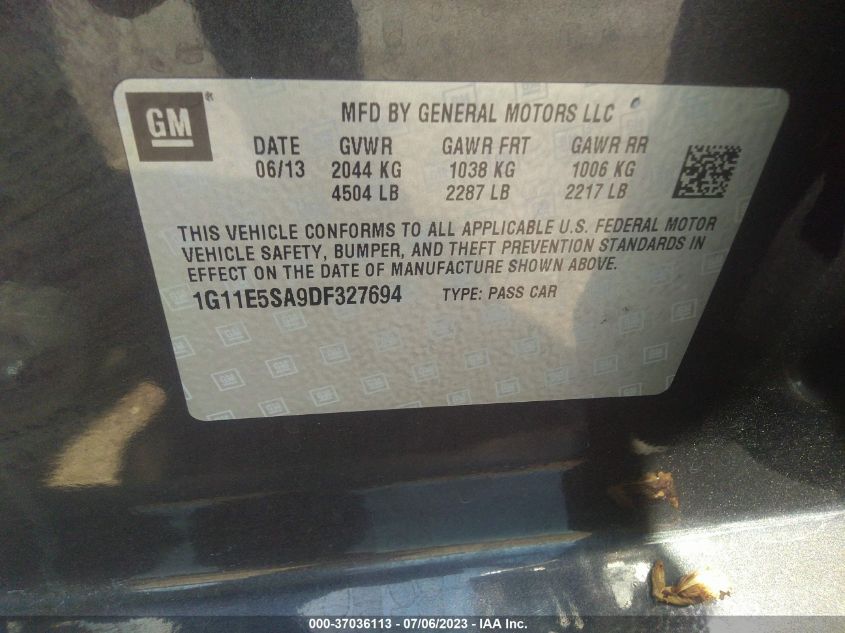 2013 CHEVROLET MALIBU LT - 1G11E5SA9DF327694