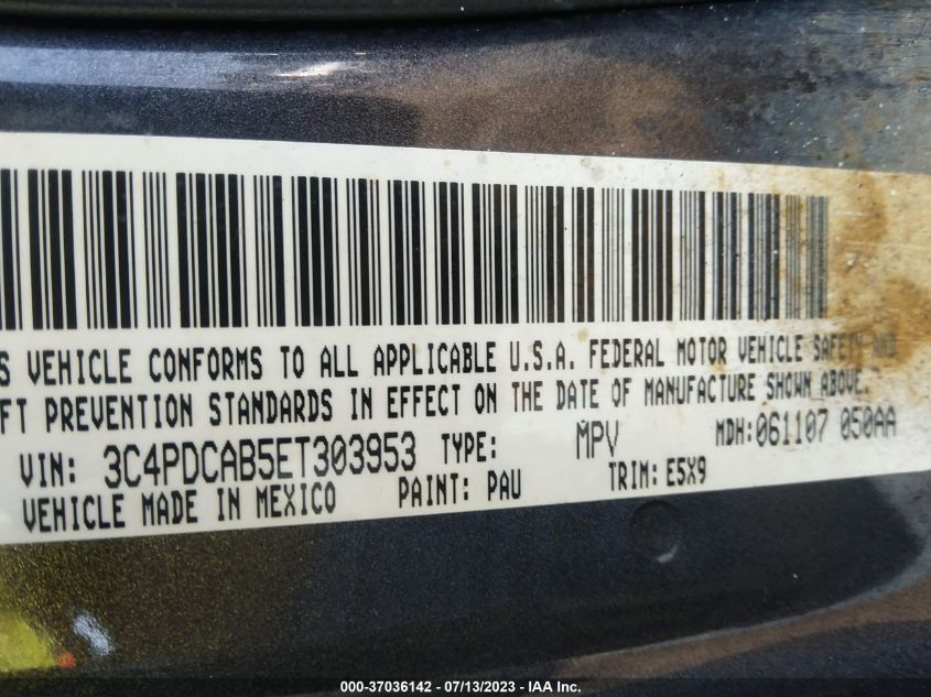 2014 DODGE JOURNEY AMERICAN VALUE PKG - 3C4PDCAB5ET303953
