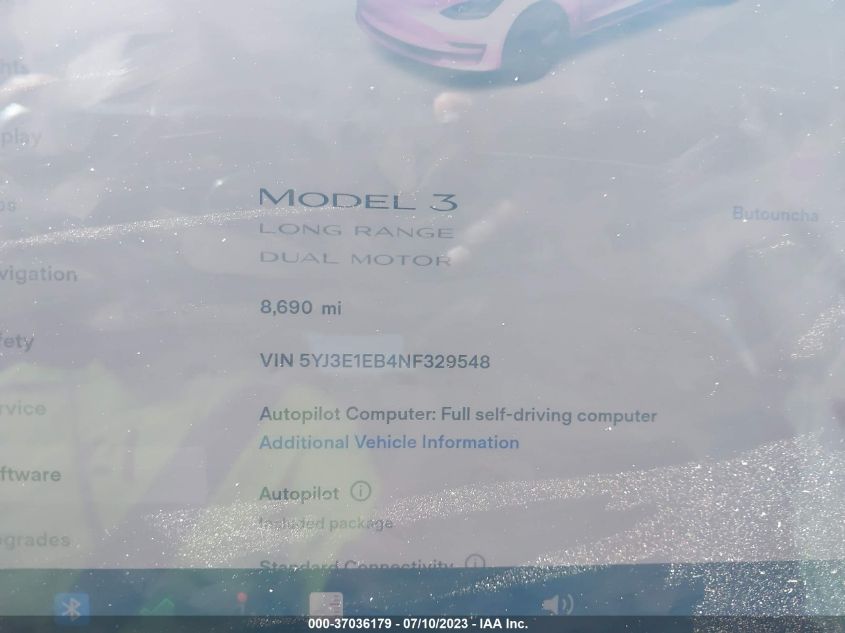 2022 TESLA MODEL 3 LONG RANGE - 5YJ3E1EB4NF329548