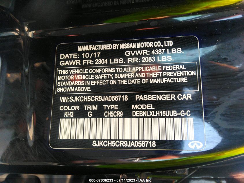 2018 INFINITI QX30 LUXURY SJKCH5CR9JA056718