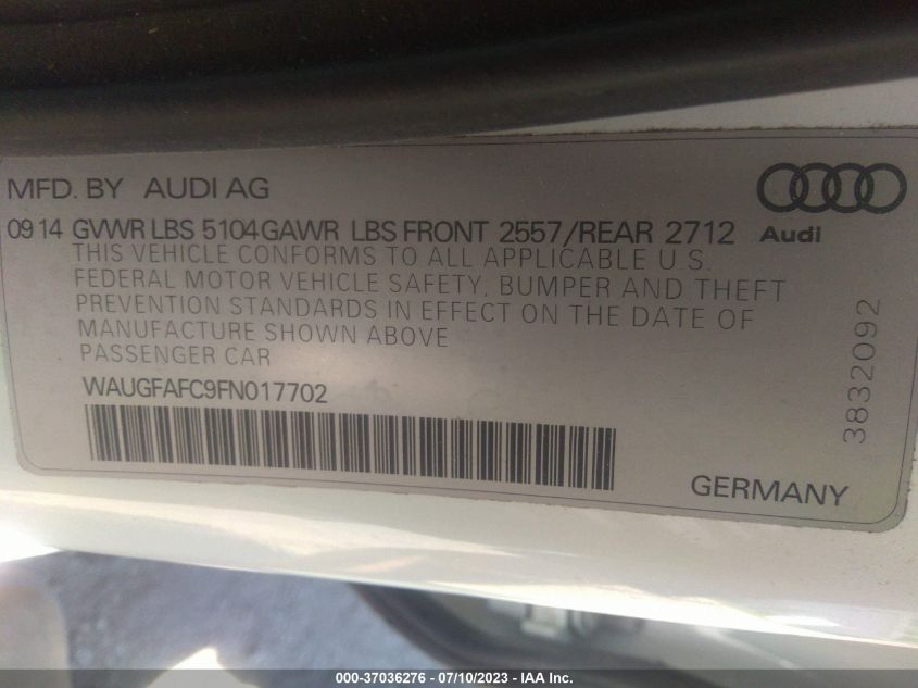 2015 AUDI A6 2.0T PREMIUM PLUS - WAUGFAFC9FN017702