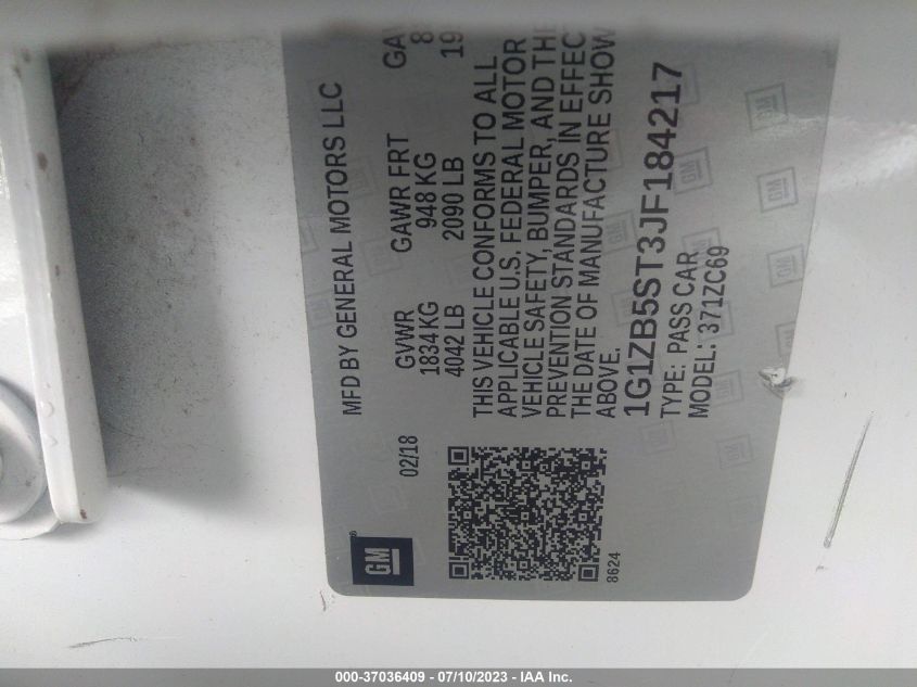 2018 CHEVROLET MALIBU LS - 1G1ZB5ST3JF184217
