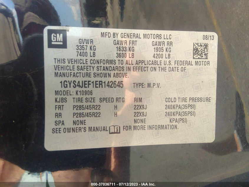 2014 CADILLAC ESCALADE ESV PREMIUM - 1GYS4JEF1ER142645