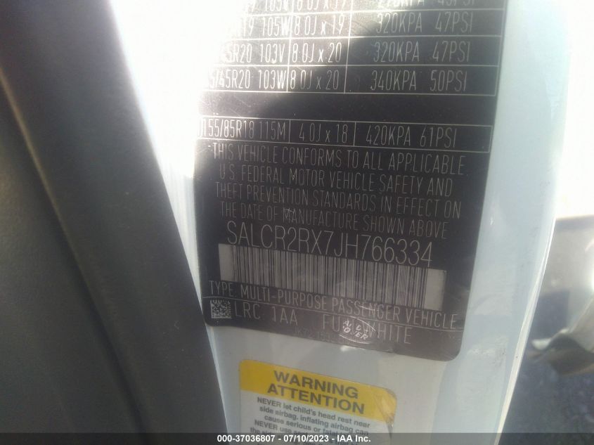 2018 LAND ROVER DISCOVERY SPORT HSE - SALCR2RX7JH766334