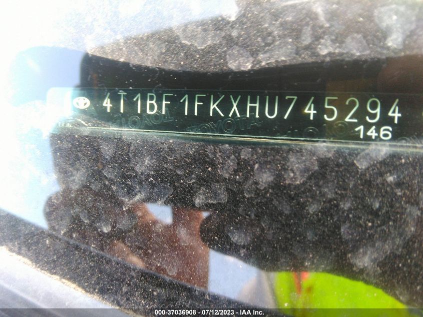 2017 TOYOTA CAMRY XLE/SE/LE/XSE - 4T1BF1FKXHU745294