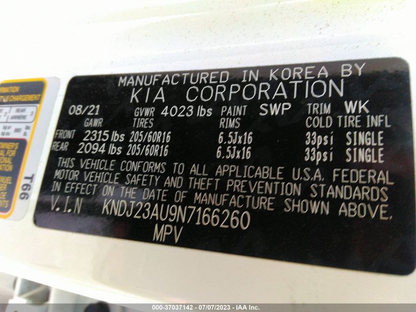 2022 KIA SOUL LX - KNDJ23AU9N7166260