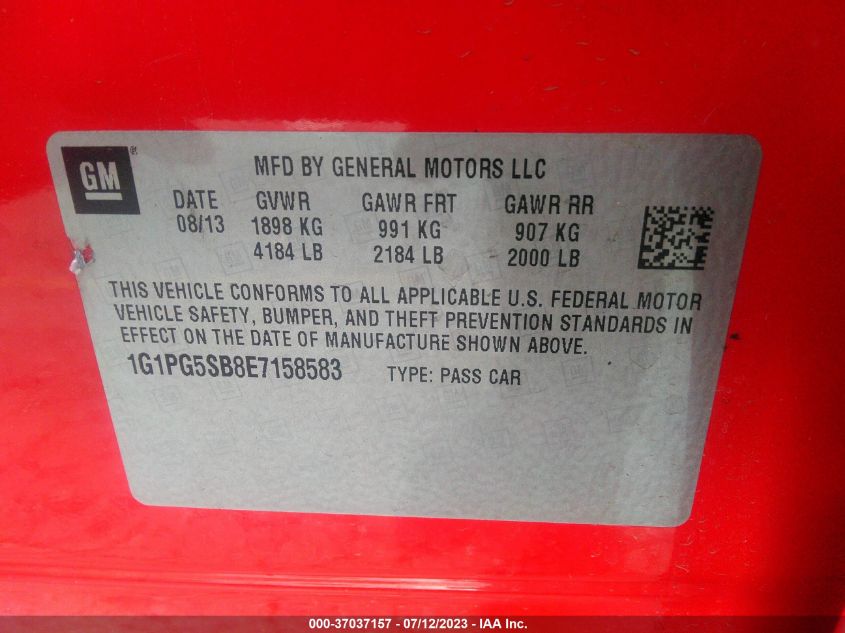 2014 CHEVROLET CRUZE LTZ - 1G1PG5SB8E7158583
