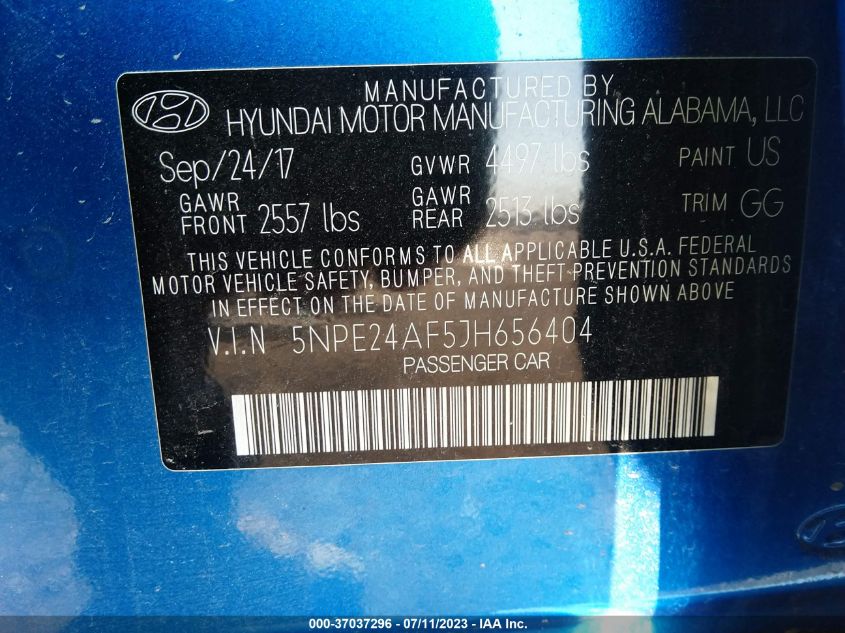 2018 HYUNDAI SONATA SE - 5NPE24AF5JH656404