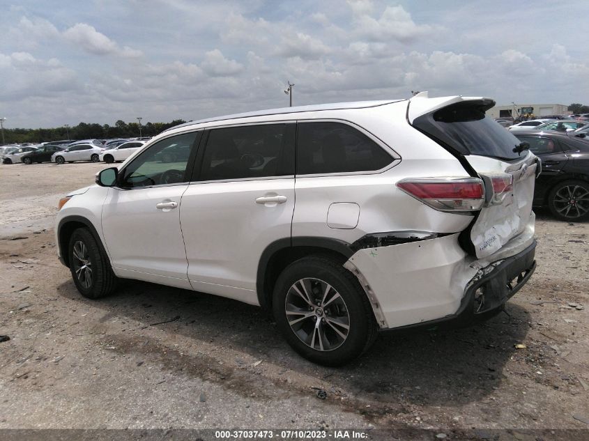 2016 TOYOTA HIGHLANDER XLE - 5TDKKRFH5GS173234