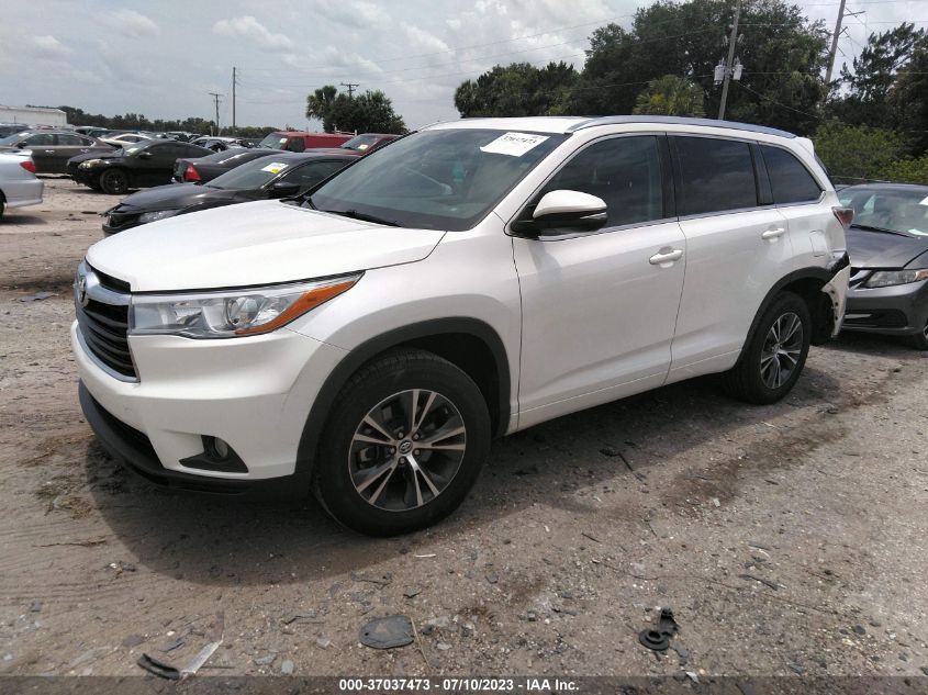 2016 TOYOTA HIGHLANDER XLE - 5TDKKRFH5GS173234