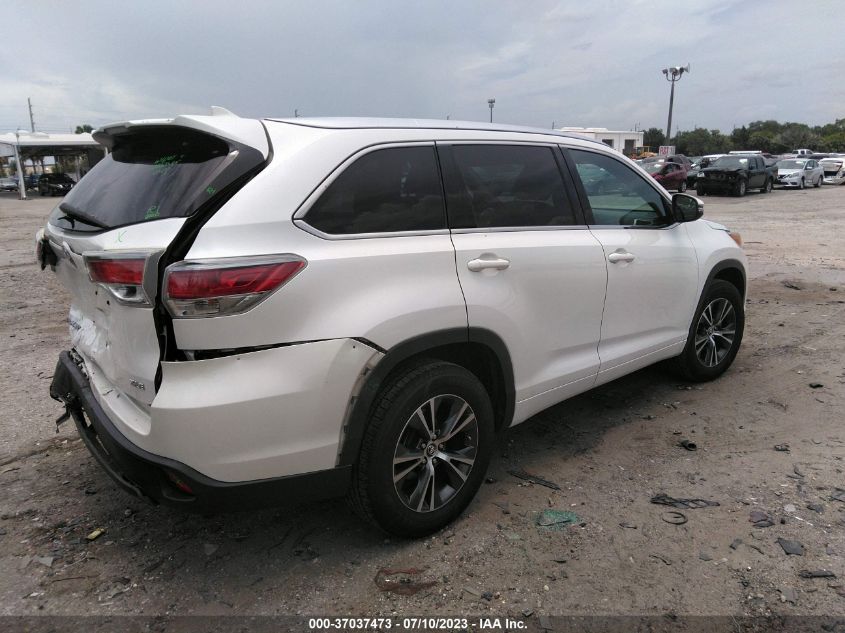 2016 TOYOTA HIGHLANDER XLE - 5TDKKRFH5GS173234
