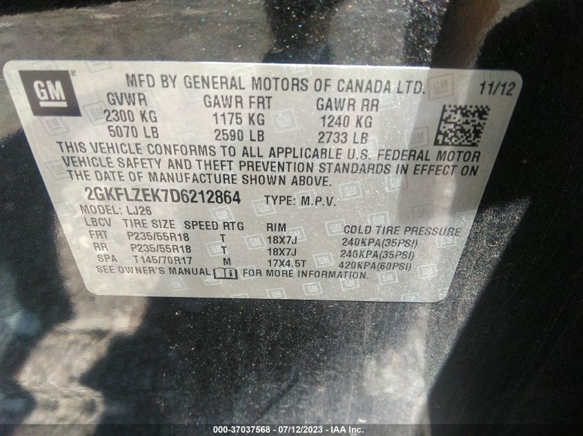 2013 GMC TERRAIN DENALI - 2GKFLZEK7D6212864