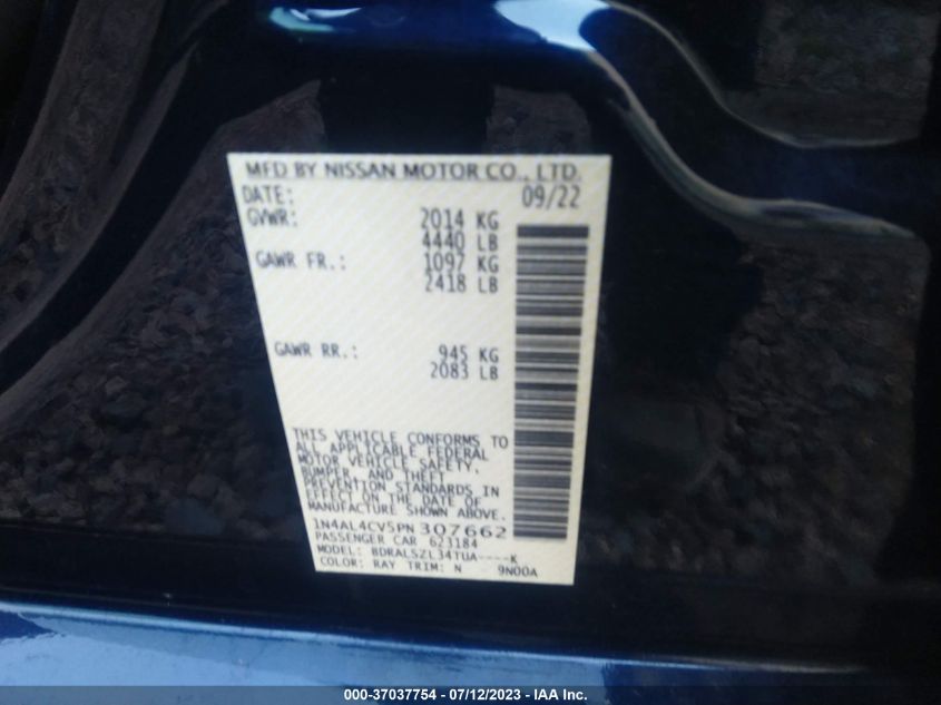 2023 NISSAN ALTIMA SR - 1N4AL4CV5PN307662