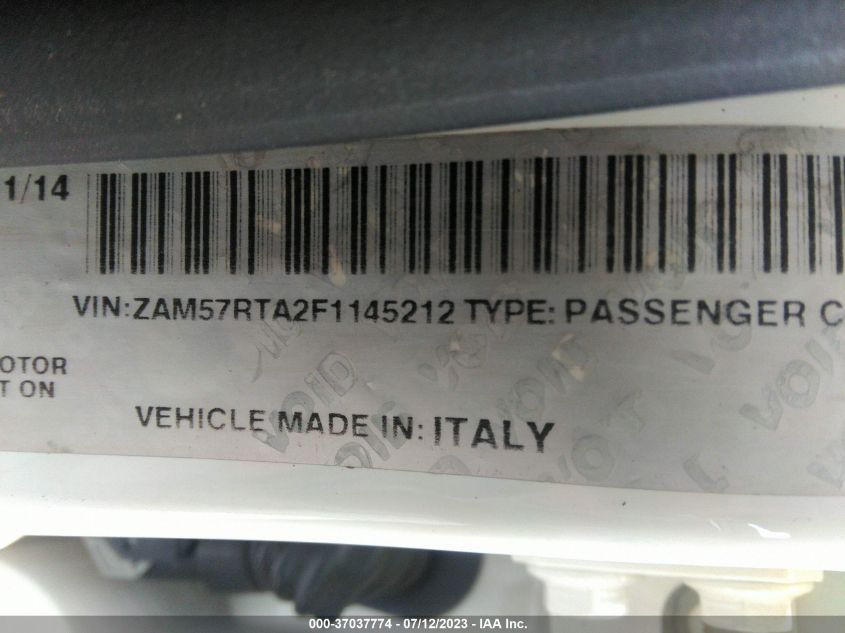 2015 MASERATI GHIBLI S Q4 - ZAM57RTA2F1145212