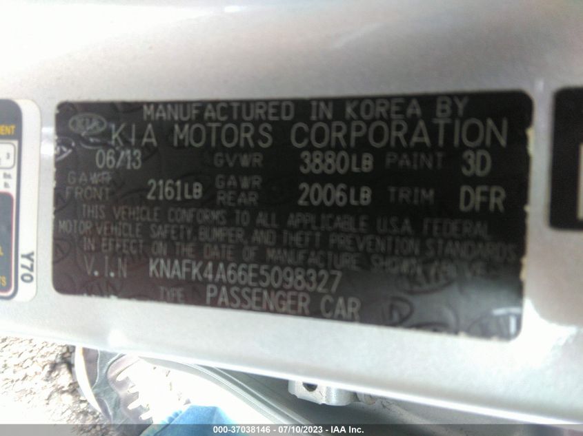 2014 KIA FORTE LX - KNAFK4A66E5098327