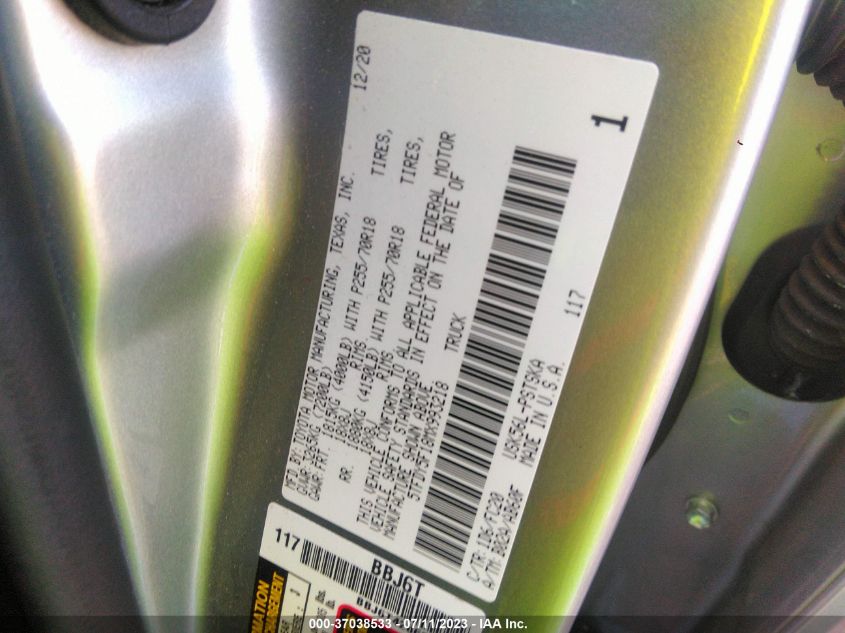 2021 TOYOTA TUNDRA 4WD SR5/TRD PRO 5TFDY5F18MX993218