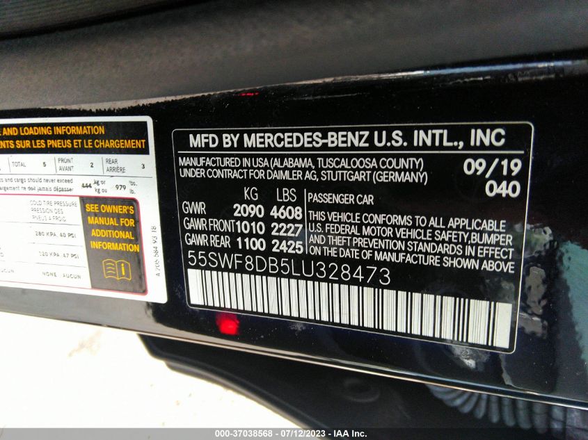 2020 MERCEDES-BENZ C-CLASS C 300 - 55SWF8DB5LU328473