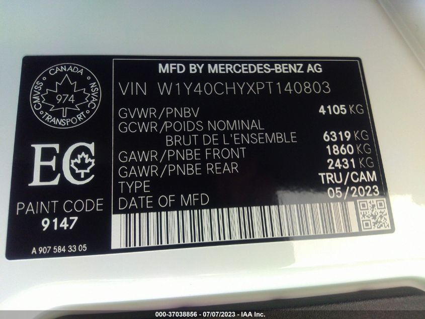 2023 MERCEDES-BENZ SPRINTER CARGO VAN - W1Y40CHYXPT140803