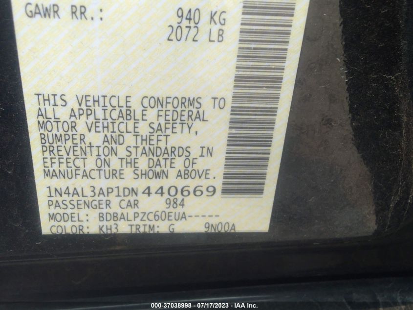 2013 NISSAN ALTIMA 2.5 - 1N4AL3AP1DN440669