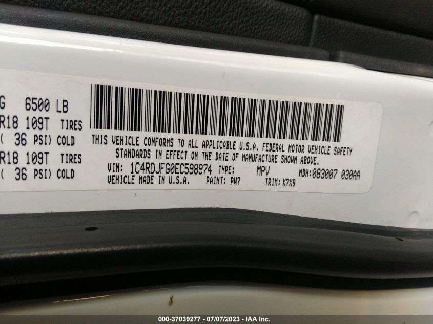 2014 DODGE DURANGO SPECIAL SERVICE - 1C4RDJFG0EC598974