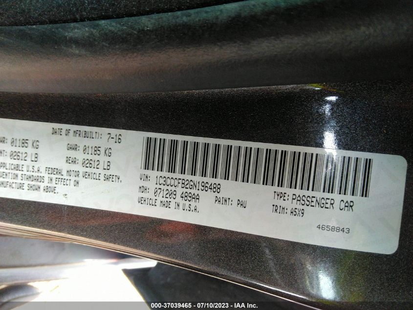 2016 CHRYSLER 200 LX - 1C3CCCFB2GN196488