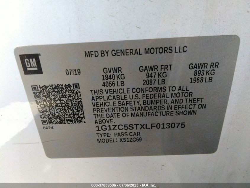 2020 CHEVROLET MALIBU LS - 1G1ZC5STXLF013075
