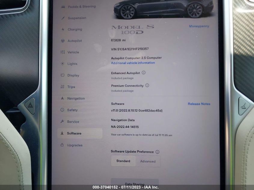 2017 TESLA MODEL S 100D/90D/75D/60D/P100D - 5YJSA1E21HF219357