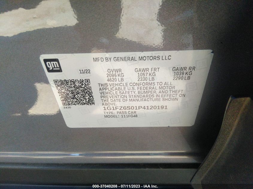 2023 CHEVROLET BOLT EUV PREMIER 1G1FZ6S01P4120191